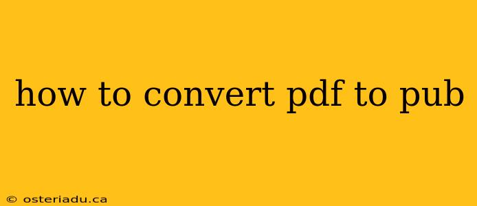 how to convert pdf to pub