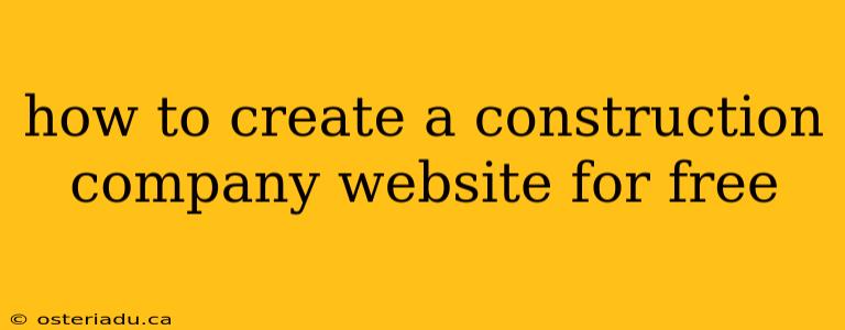 how to create a construction company website for free