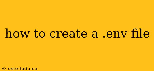 how to create a .env file