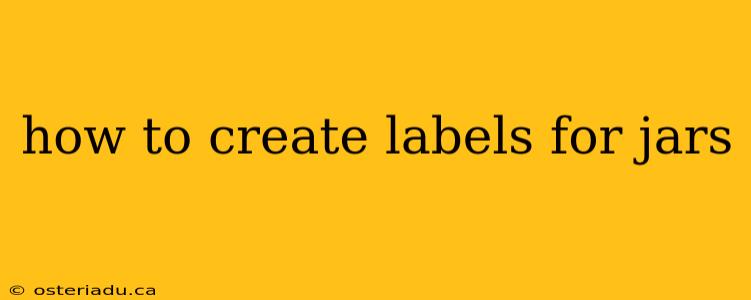 how to create labels for jars