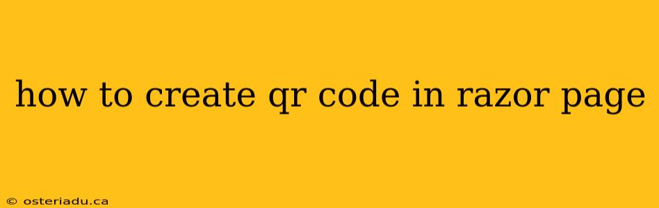 how to create qr code in razor page