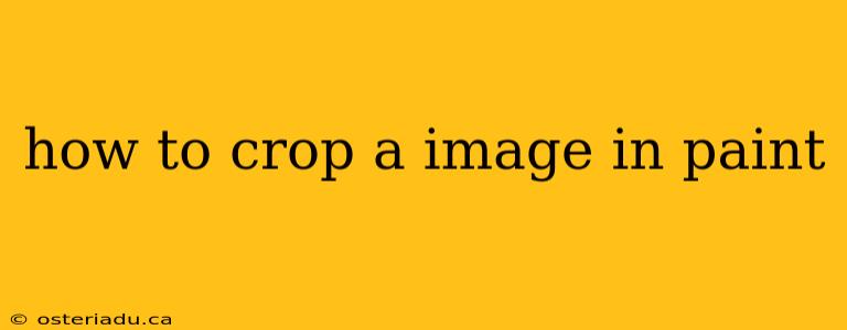 how to crop a image in paint