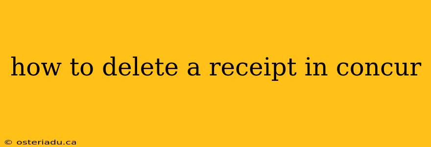 how to delete a receipt in concur