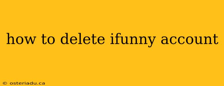 how to delete ifunny account