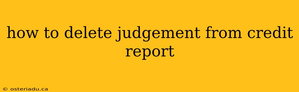 how to delete judgement from credit report