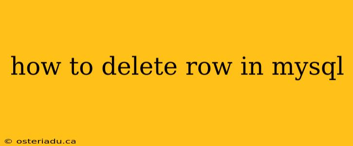 how to delete row in mysql