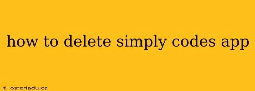 how to delete simply codes app
