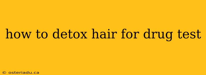 how to detox hair for drug test