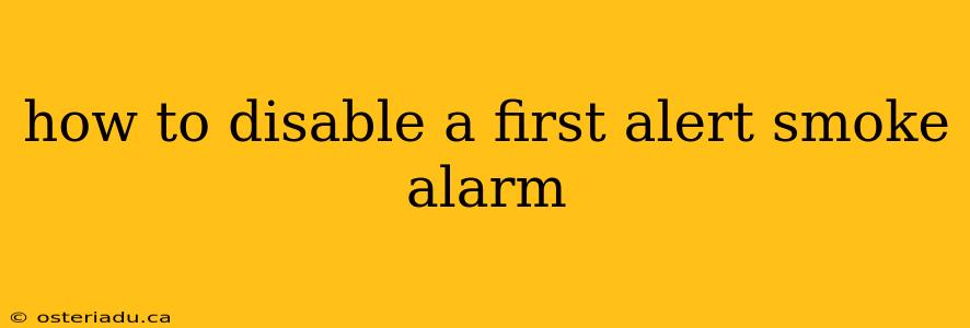 how to disable a first alert smoke alarm