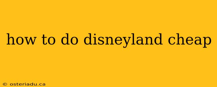 how to do disneyland cheap