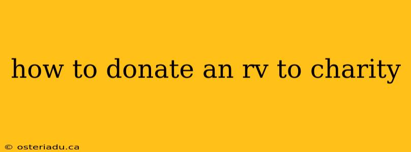 how to donate an rv to charity