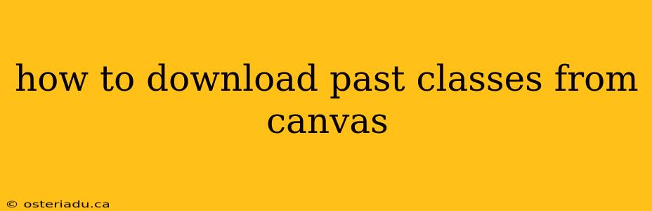 how to download past classes from canvas