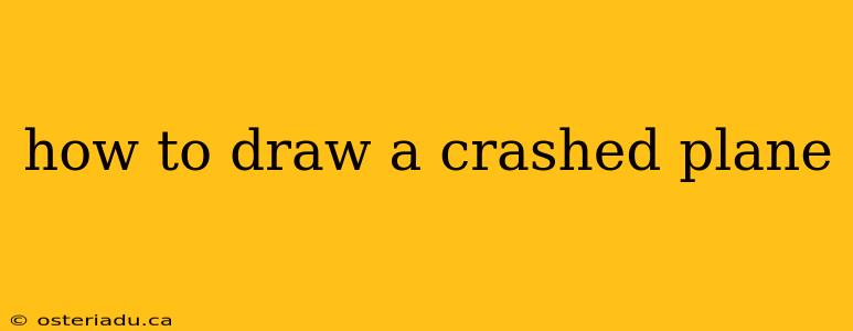 how to draw a crashed plane