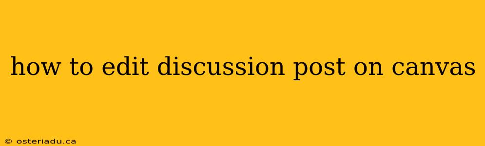 how to edit discussion post on canvas