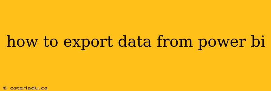 how to export data from power bi