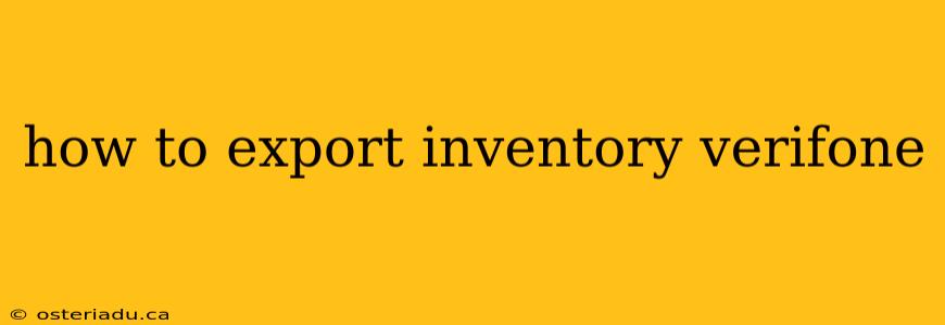 how to export inventory verifone