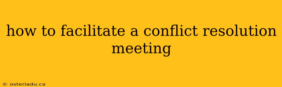 how to facilitate a conflict resolution meeting