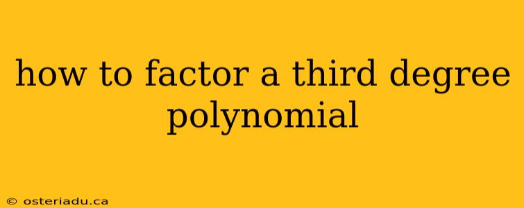 how to factor a third degree polynomial