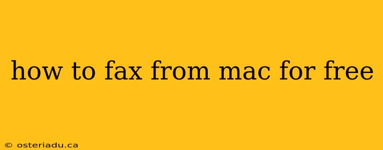 how to fax from mac for free