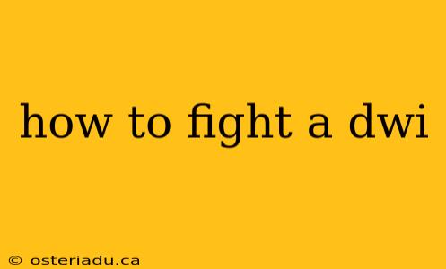 how to fight a dwi