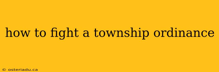 how to fight a township ordinance