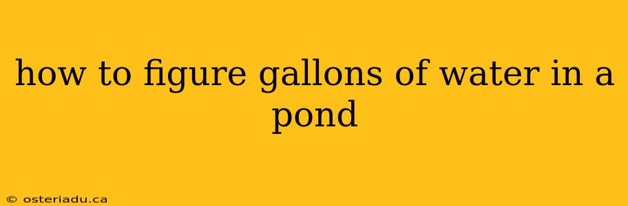 how to figure gallons of water in a pond