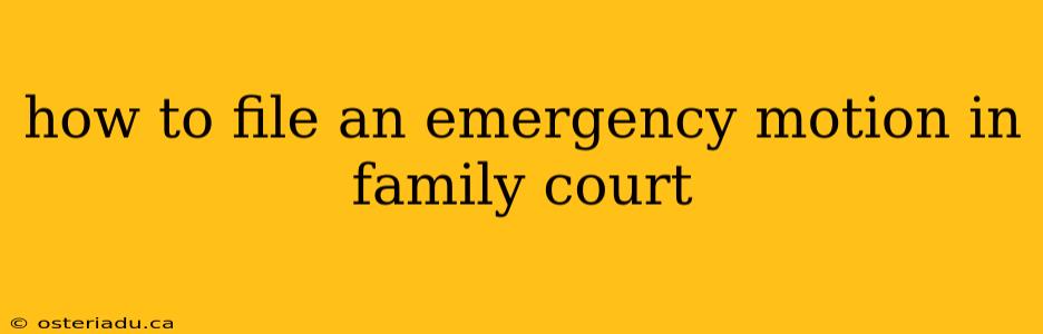 how to file an emergency motion in family court