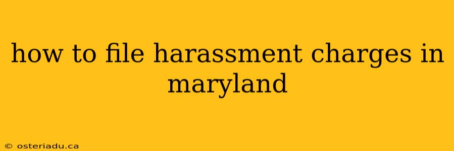 how to file harassment charges in maryland