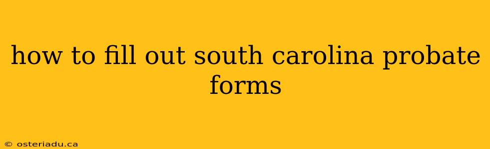 how to fill out south carolina probate forms