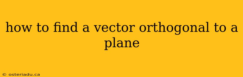 how to find a vector orthogonal to a plane