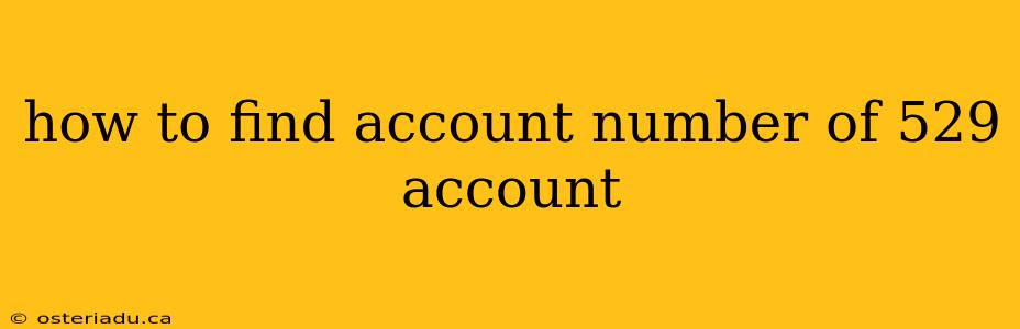 how to find account number of 529 account