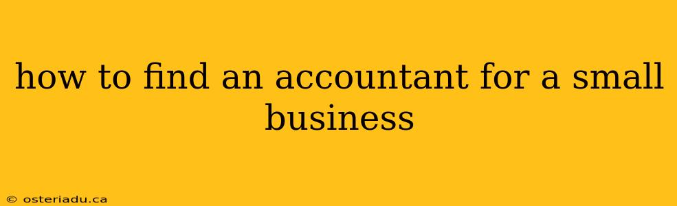 how to find an accountant for a small business