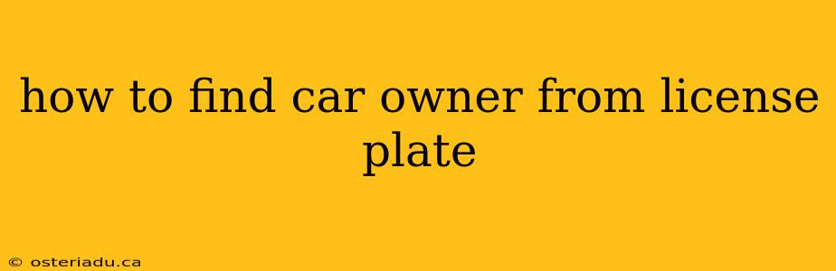 how to find car owner from license plate