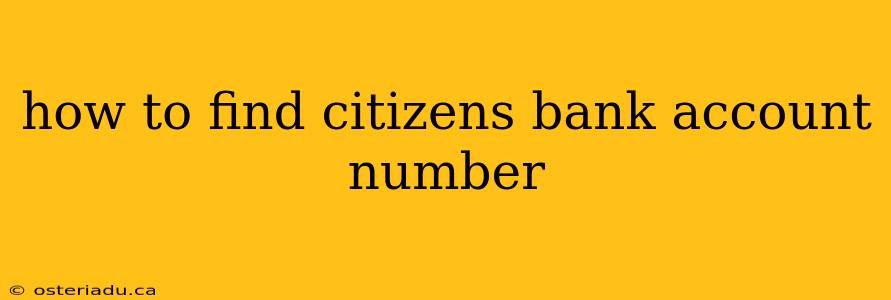 how to find citizens bank account number