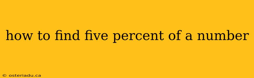 how to find five percent of a number