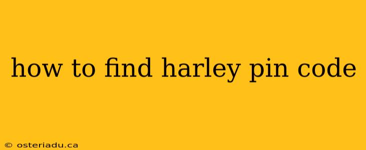 how to find harley pin code