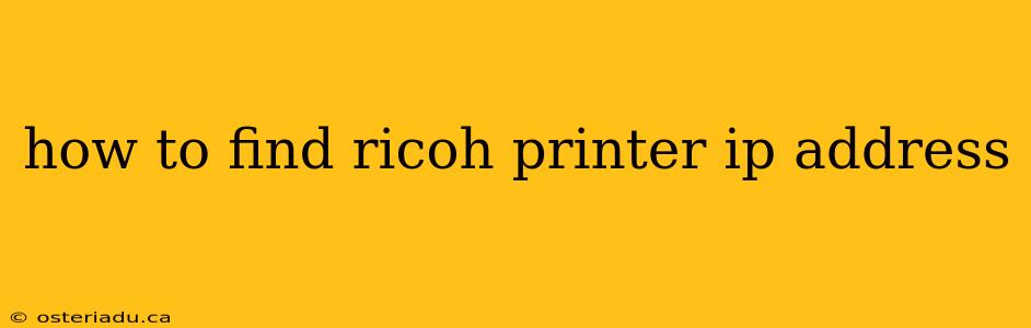 how to find ricoh printer ip address