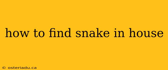 how to find snake in house