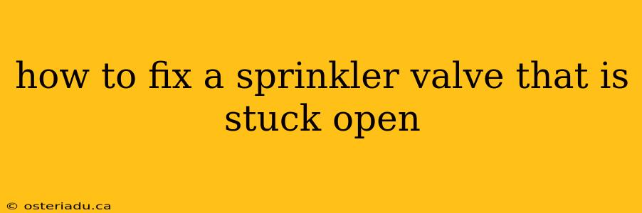 how to fix a sprinkler valve that is stuck open