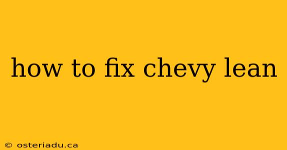 how to fix chevy lean