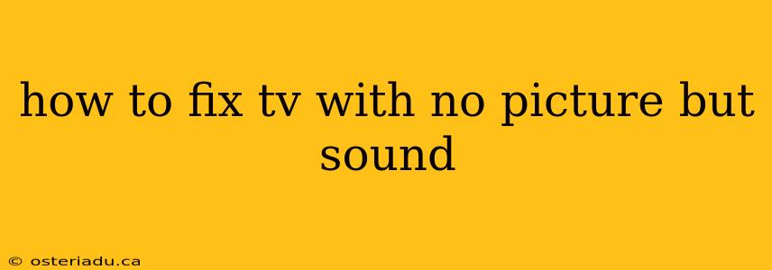 how to fix tv with no picture but sound