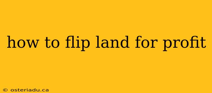 how to flip land for profit