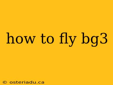 how to fly bg3