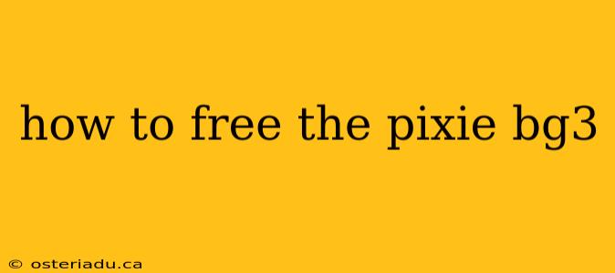 how to free the pixie bg3