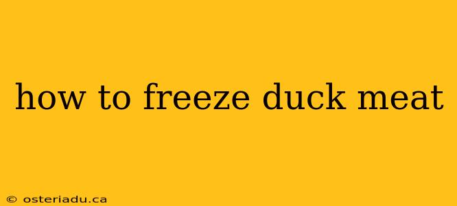 how to freeze duck meat