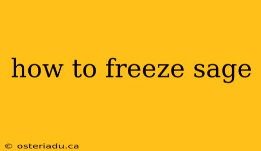 how to freeze sage