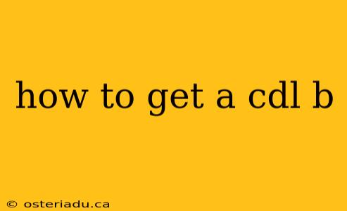 how to get a cdl b