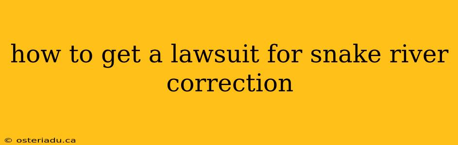 how to get a lawsuit for snake river correction