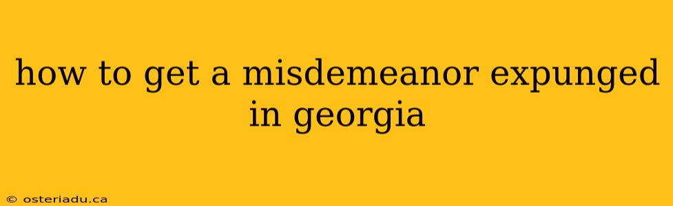 how to get a misdemeanor expunged in georgia