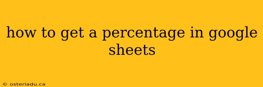 how to get a percentage in google sheets